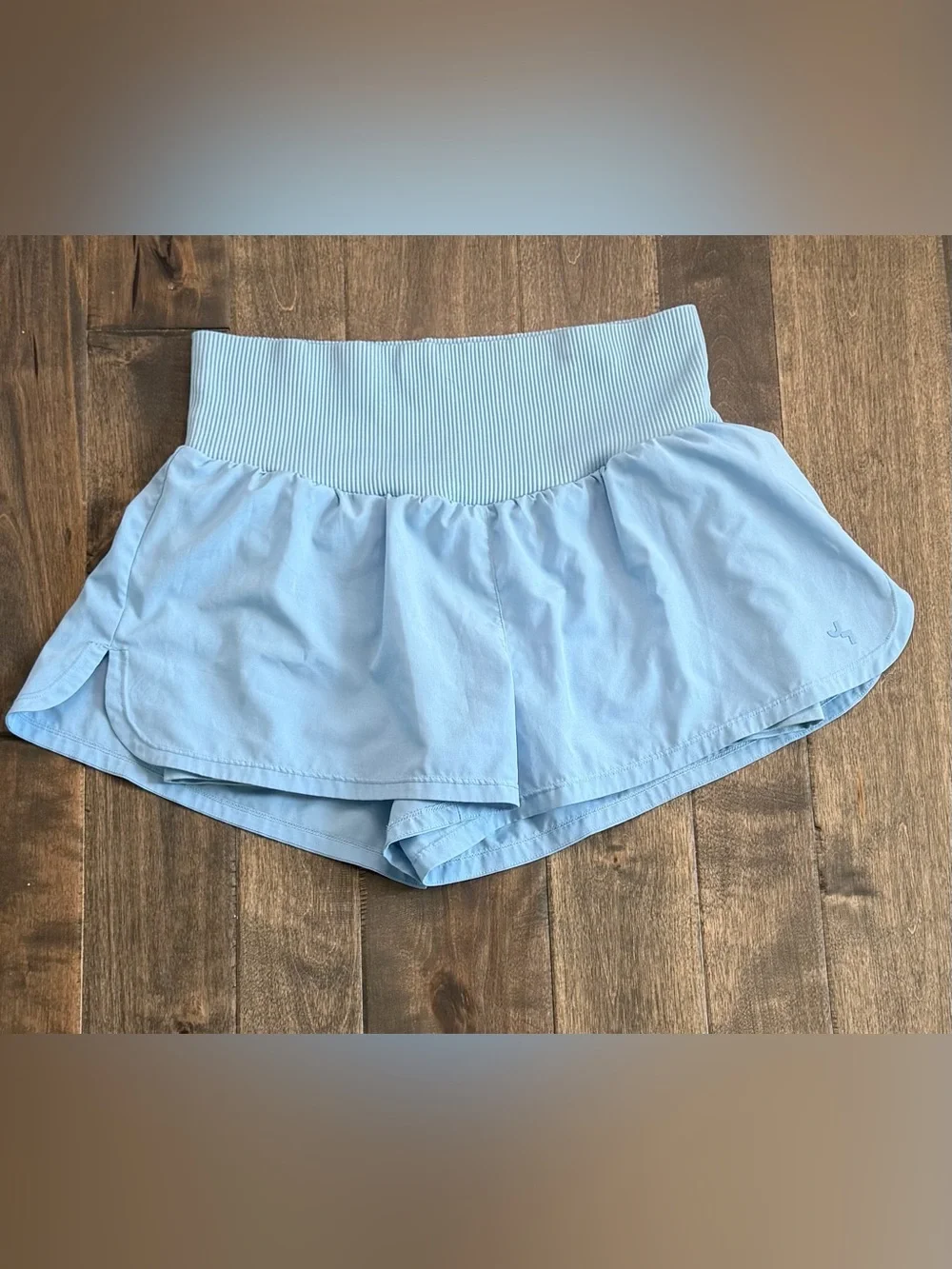 JoyLab Light Blue Athletic Running Shorts Wide Smocked Waist Style Medium